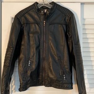 LJYH Boys Faux Leather Jacket Children's Collar Motorcycle Leather Coat